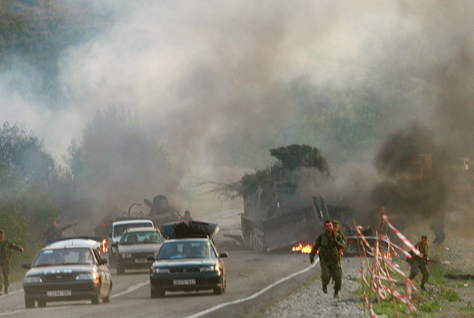 Дорога на Тбилиси, по которой двигаются российские войска. 11 августа