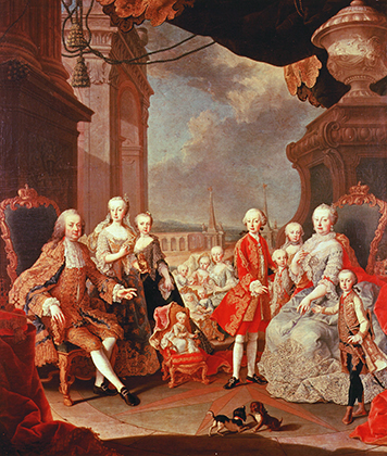 Император Франциск I и императрица Мария Терезия во время дворцового праздника, картина XVIII века