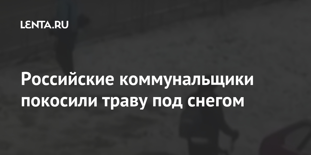 Российские коммунальщики покосили траву под снегом