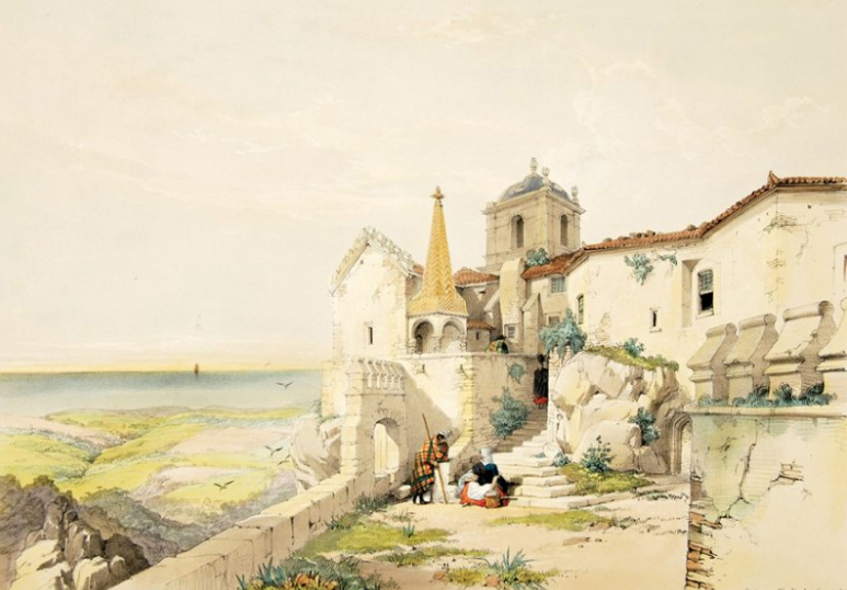 Руины монастыря в Пене накануне начала строительства дворца (1839 год)
