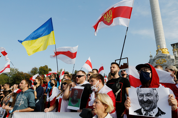 Митинг солидарности с белорусской оппозицией  в Киеве