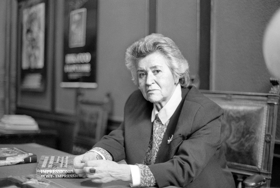 Директор ГМИИ имени Пушкина, вице-президент международного совета музеев Ирина Антонова, октябрь 1990 года.
