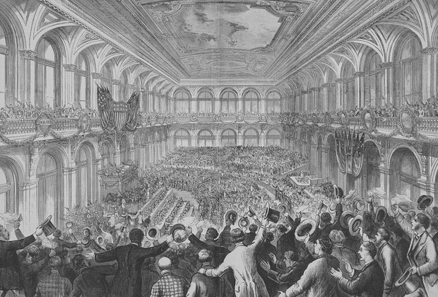 Момент выдвижения Тильдена как кандидата от Демократической партии, 1876 год