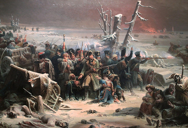 Адольф Ивон «Французские солдаты маршала Нея загнаны в лес в сражении под Красным»