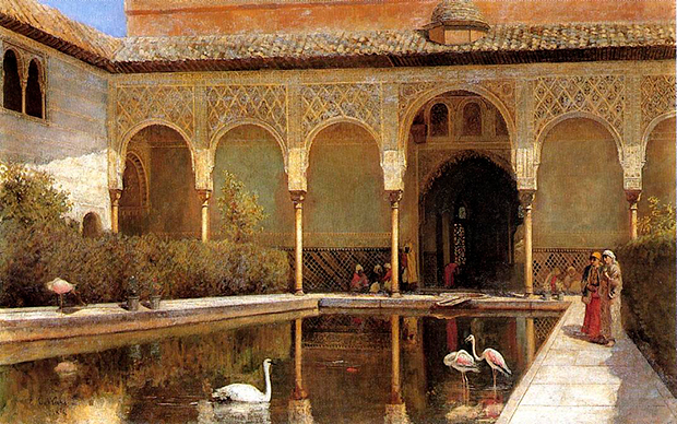 Двор Альгамбры во времена мавров с картины Эдвина Лорда Уикса, 1876 год
