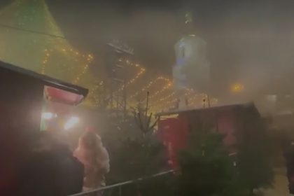 Пожар на открытии главной елки Украины попал на видео