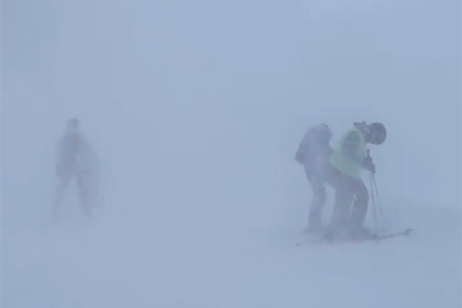 «Снежное сумасшествие» на горном курорте Сочи показали на видео