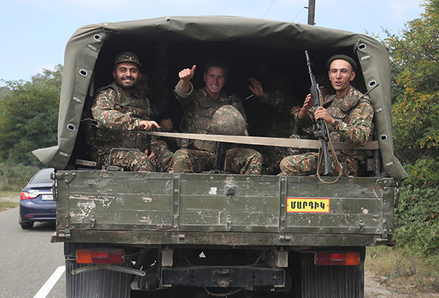 Армянские солдаты, Нагорный Карабах, 29 сентября 2020 года