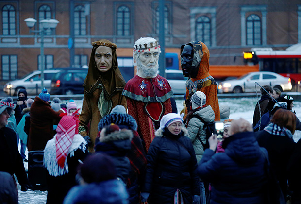 День святого Епифания в Каунасе, Литва, 6 января 2020 года