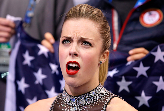Реакция Эшли Вагнер на оценки в командном турнире Олимпиады-2014