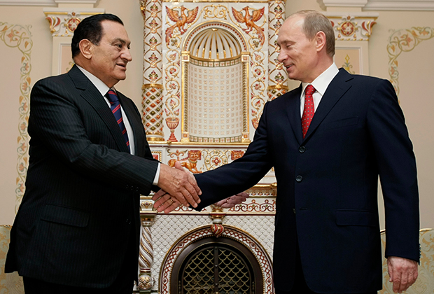 Президент Египта Хосни Мубарак и его российский коллега Владимир Путин
