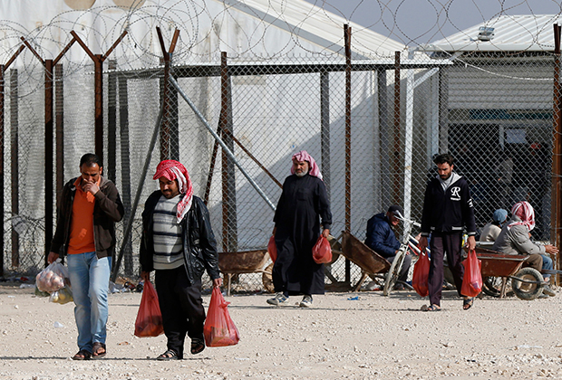 Сирийские беженцы в лагере Аль-Заатари (город Эль-Мафрак в Иордании)