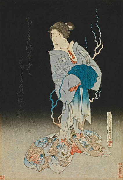 Актер японского театра кабуки Оноэ Кикугоро III в женской роли. Гравюра 1841 года