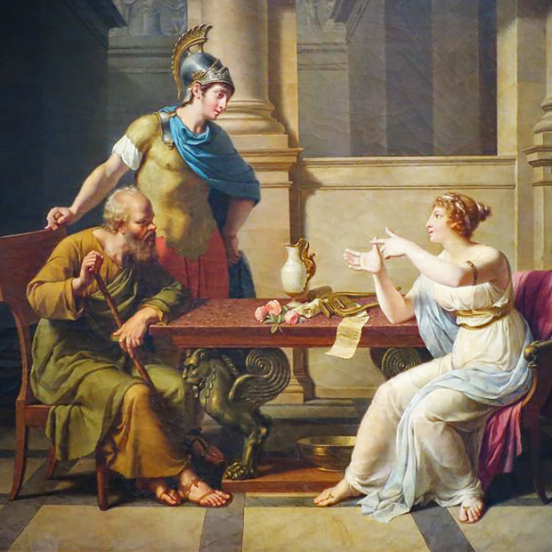 Картина «Дебаты Сократа и Аспазии» 1801 года художника Никола Монсио