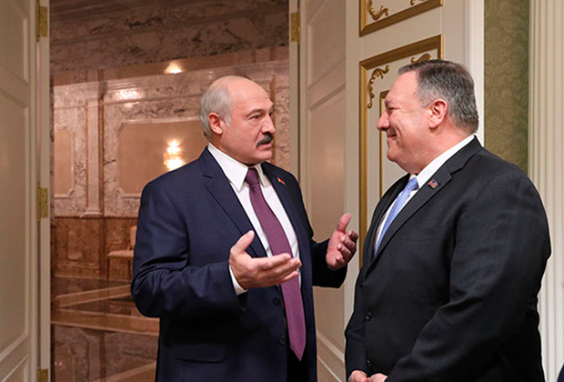 Президент Беларуси Александр Лукашенко и экс-госсекретарь США Майкл Помпео