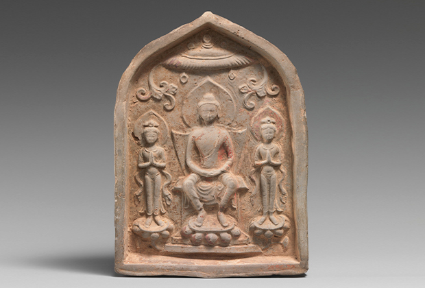 Обетная табличка с буддийской триадой. VII век, Китай