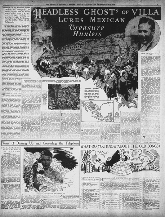 Статья в газете Cincinnati Commercial Tribune о безголовом призраке Панчо Вильи