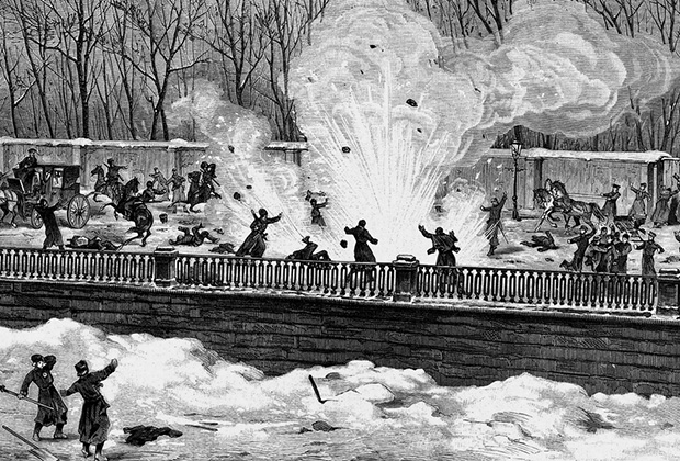  Покушение на императора Александра II на набережной Екатерининского канала в Санкт-Петербурге. Взрыв бомбы Рысакова