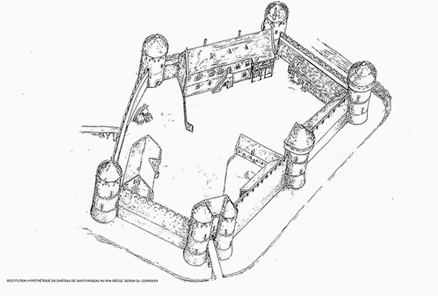Проект замка Геделон, разработанный архитектором Жаком Муленом и каменщиком Флорианом Ренуччи