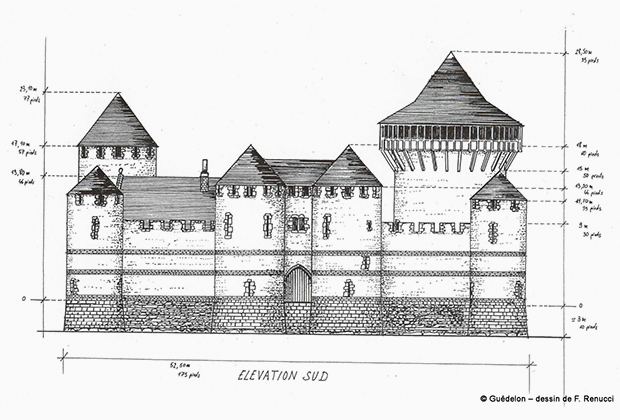 Проект замка Геделон, разработанный архитектором Жаком Муленом и каменщиком Флорианом Ренуччи