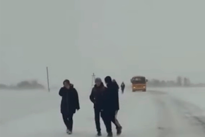 Водитель автобуса в России высадил детей в метель в «воспитательных целях»