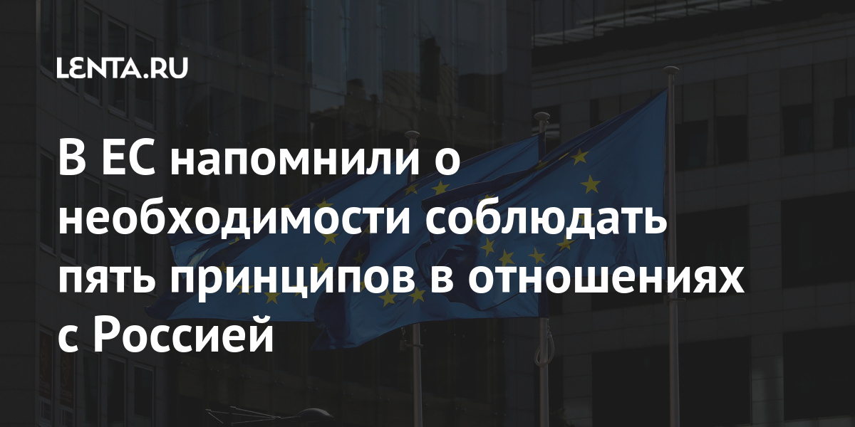 В ЕС напомнили о необходимости соблюдать пять принципов в отношениях с Россией