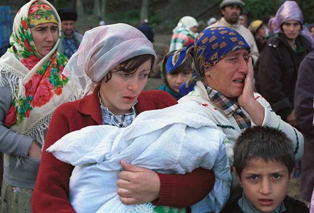 Лагерь беженцев для турок-месхетинцев в Ферганской области Узбекистана, 1989 год