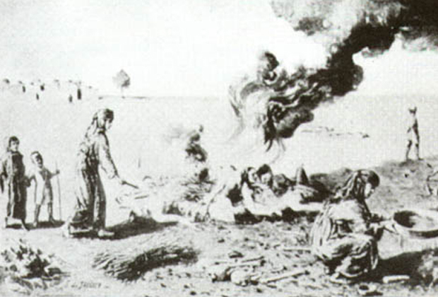 Сжигание тел христианок во времена геноцида ассирийцев