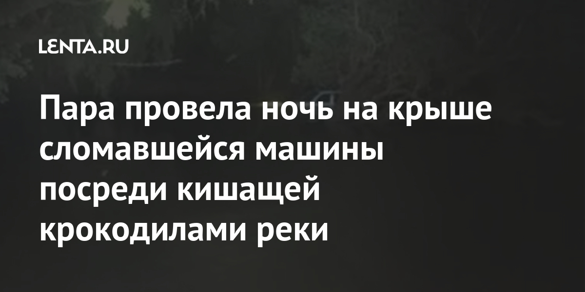 Пара провела ночь на крыше сломавшейся машины посреди кишащей крокодилами реки 1 share e15ca852b5d0335cb0659bdb503866b8 Пара провела ночь на крыше сломавшейся машины посреди кишащей крокодилами реки