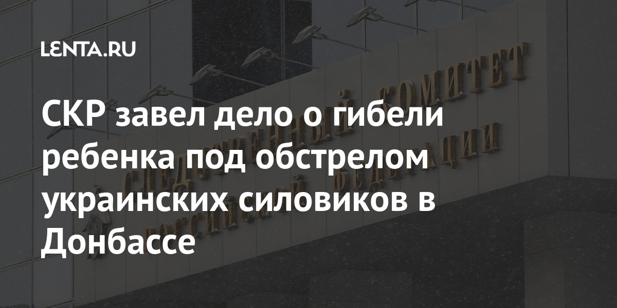 СКР завел дело о гибели ребенка под обстрелом украинских силовиков в Донбассе 1 share 4e1b2ff9cd78a29d3a5f1b4add457bdb СКР завел дело о гибели ребенка под обстрелом украинских силовиков в Донбассе