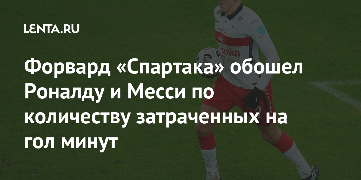 Форвард «Спартака» обошел Роналду и Месси по количеству затраченных на гол минут 1 share 39fe3c7d4d18359ba3197175d25ce2b1 Форвард «Спартака» обошел Роналду и Месси по количеству затраченных на гол минут