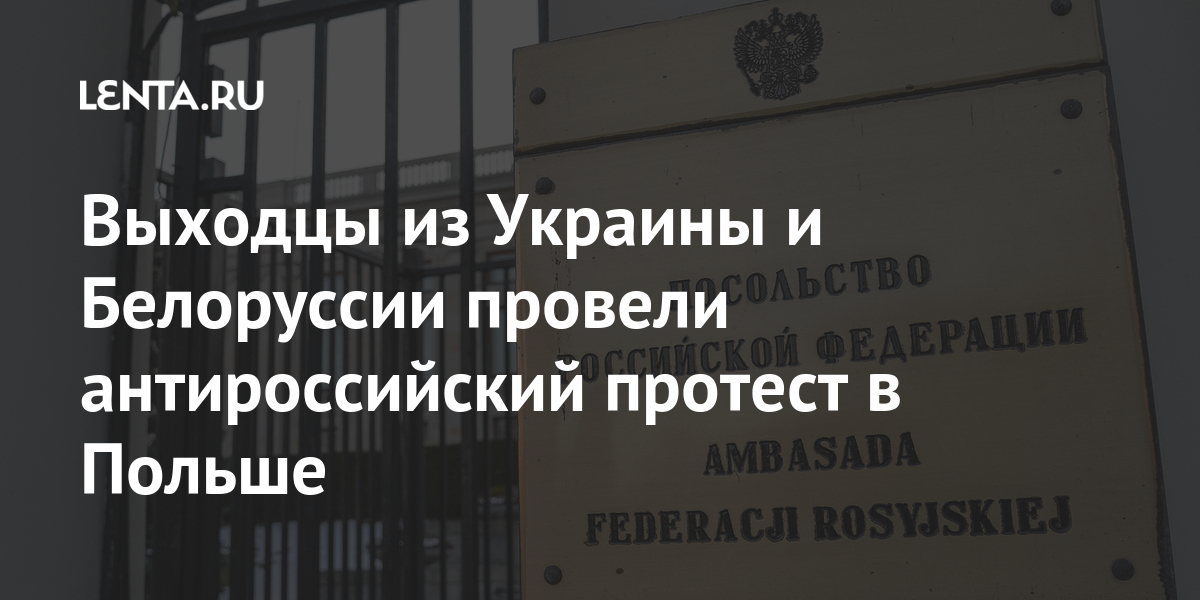 Выходцы из Украины и Беларуси провели антироссийский протест в Польше: Общество: Мир: Lenta.ru