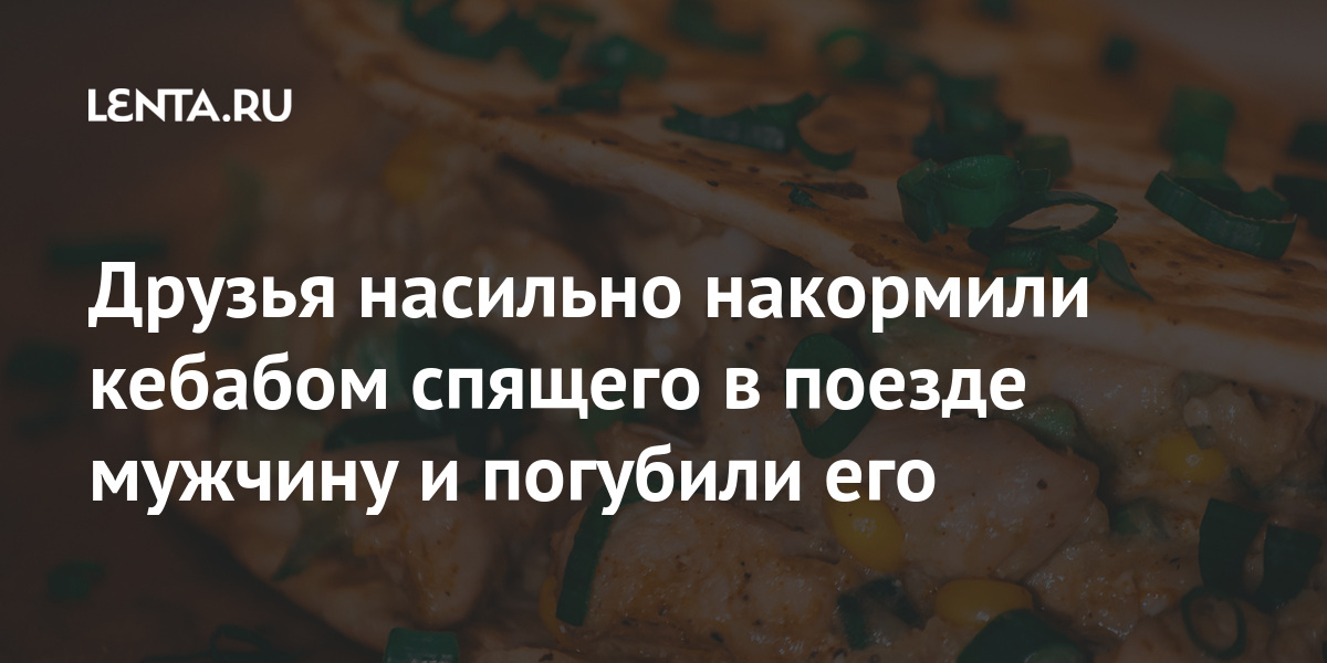 Друзья насильно накормили кебаб спящего в поезде мужа и погубили его: Происшествия: Из жизни: Lenta.ru