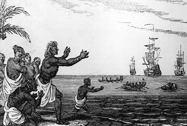1510 год. Радостные туземцы встречают португальские корабли 