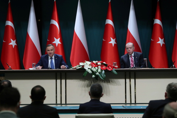 Президент Турции Реджеп Тайип Эрдоган и президент Польши Андрей Дуда