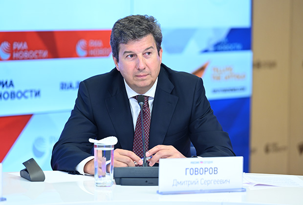Вице-президент Русской медной компании Дмитрий Говоров на пресс-конференции, посвящённой предварительным итогам акции, май 2021 года.