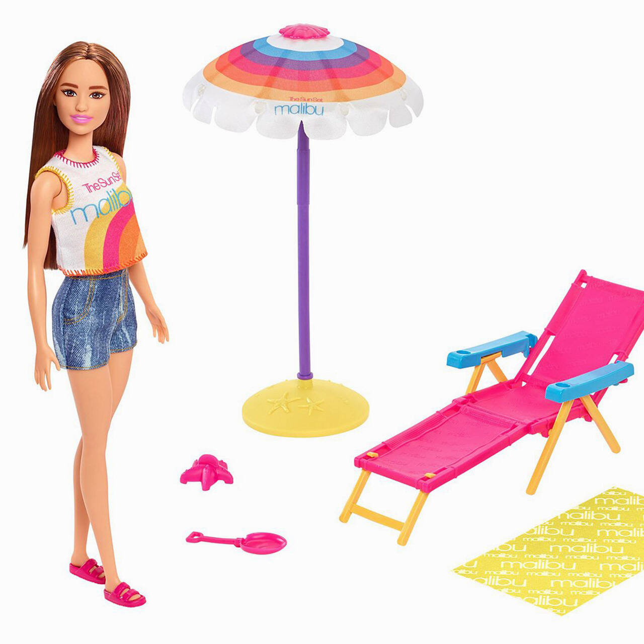 Зонт полуавтомат детский Barbie розовый 45 см