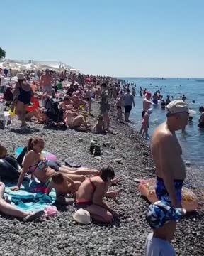 Переполненный туристами пляж в Сочи попал на видео и удивил россиян: События: Путешествия: Lenta.ru