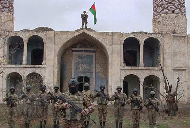 Азербайджанские солдаты вошли в Агдам, Нагорный Карабах, ноябрь 2020 года