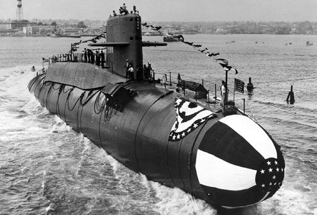 9 июня 1959 года. Спуск на воду американской подводной лодки «Джордж Вашингтон»