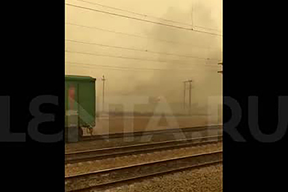 Мощный лесной пожар в российском регионе перекинулся на поселки и попал на видео