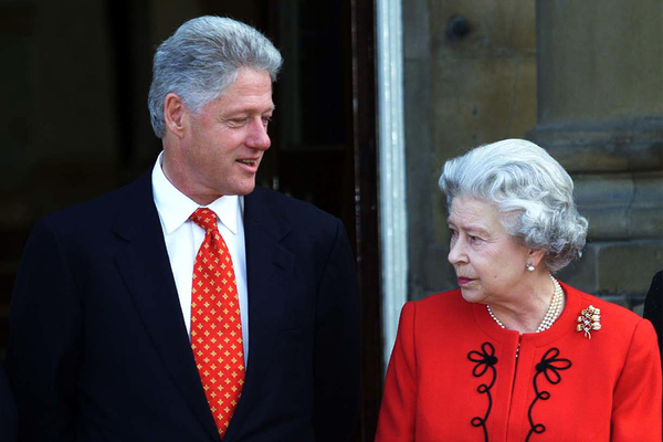 Билл Клинтон и Елизавета II