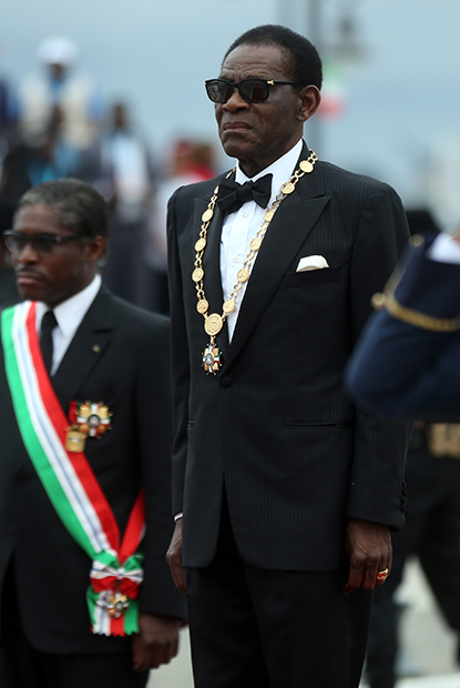 Президент Экваториальной Гвинеи Теодоро Обианг Нгема Мбасого на параде в честь 50-летия Дня независимости Экваториальной Гвинеи, Малабо, 14 октября 2018 года