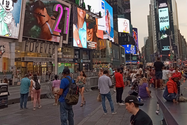 Площадь Таймс-Сквер в центральной части Манхэттена, Нью-Йорк