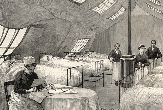 Госпиталь в период пандемии «русского гриппа» 1889-1890 годов