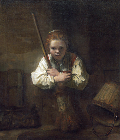 Картина Рембрандта ван Рейна «Девочка с метлой». Продана в 1930 году. Сейчас находится в Национальной галерее искусства в Вашингтоне (США)