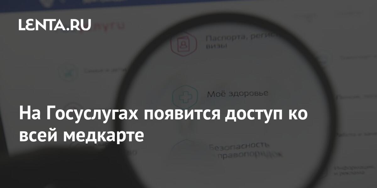 На Госуслугах появится доступ ко всей медкарте: Интернет: Интернет и СМИ:Lenta.ru