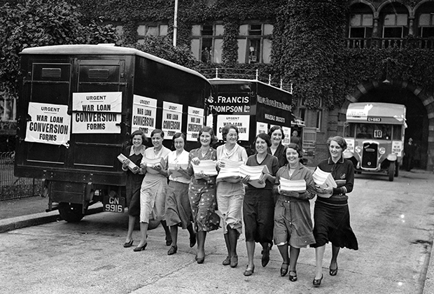 Офисные девушки в Великобритании в 1932 году