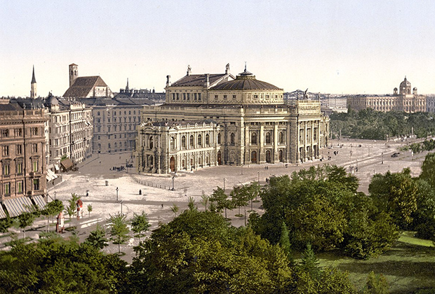 Цветная литография Вены. 1900 год