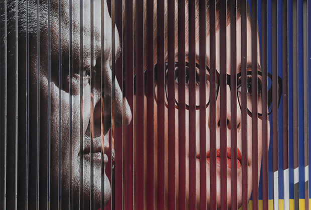 Агитационный плакат с портретами Петра Порошенко и Юлии Тимошенко